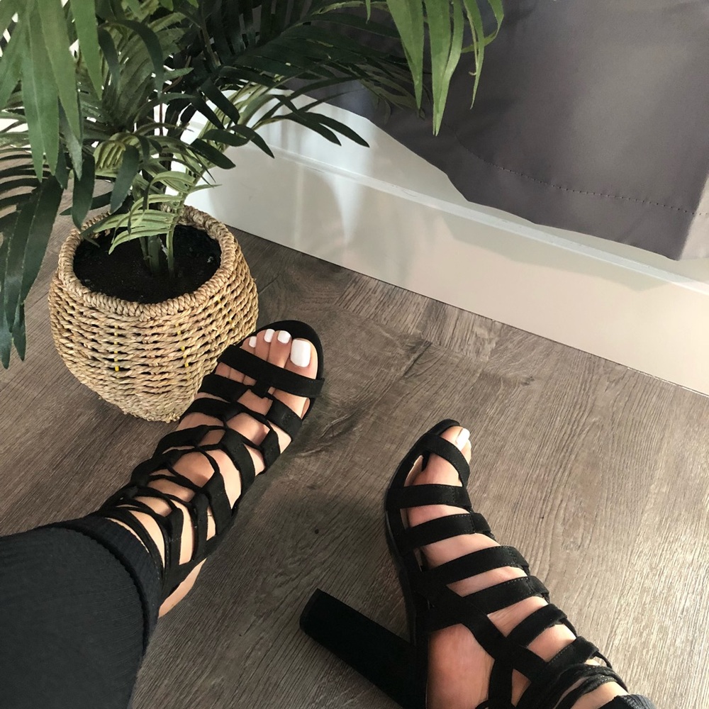 Black Lace Up Heels